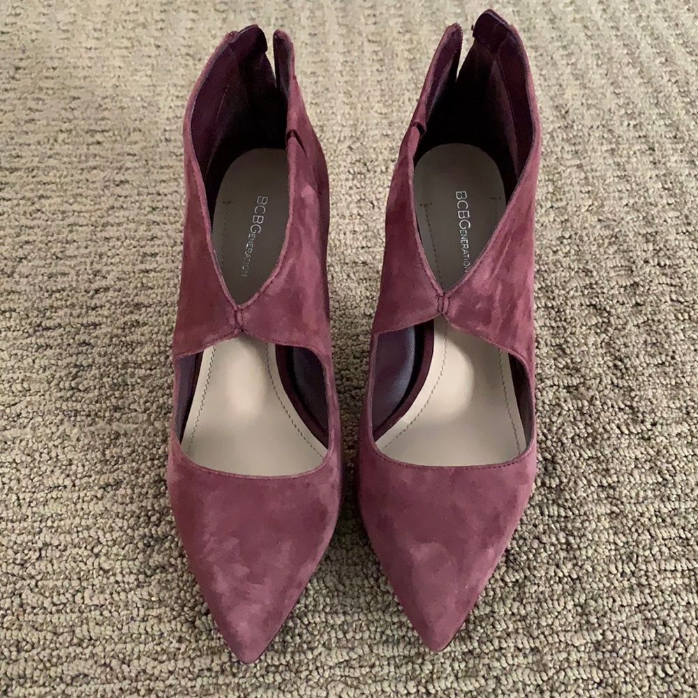 Purple suede heels size 7 1/2